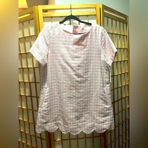 Lisa Marie Fernandez Pink Plaid Scallop Shift Dress